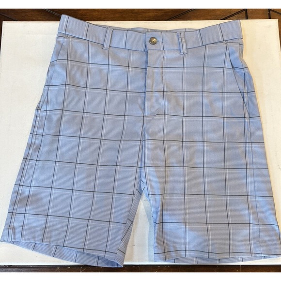 Men’s Callaway‎ Opti-dry Golf Shorts 30W Blue White Square 9” Inseam Worn Once - Picture 1 of 5